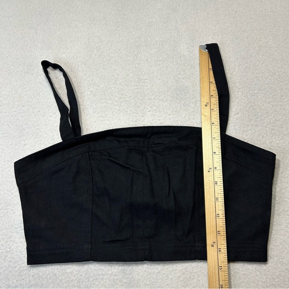 WORKHALL Black Crop Zip Back Top Size L - Picture 7 of 7